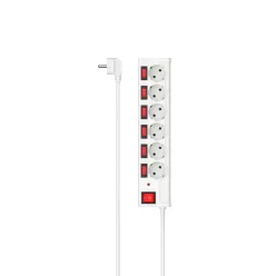 Hama Hálózati Elosztó Kapcsolóval 6DIN 1,4m White