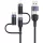 Usams U62 3 in 1 Fast Charge Cable 1,2m Black
