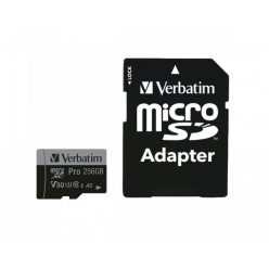 Verbatim 256GB microSDXC Pro Class 10 U3 V30 A2 + adapterrel
