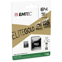   Emtec 64GB microSDXC Elite Gold Class 10 UHS-I U1 + adapterrel