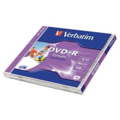   Verbatim DVD+R 4,7Gb 16x Normál tok 1db/csomag (1-es címke)