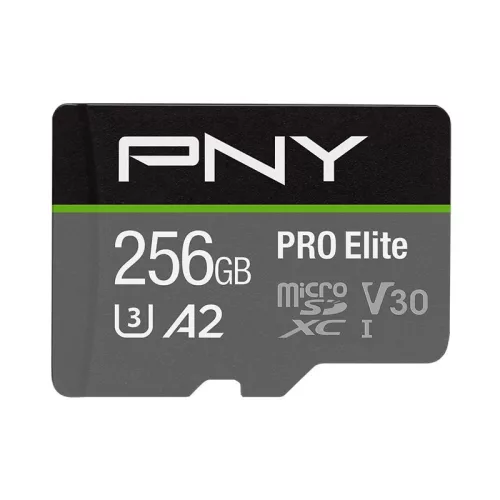 PNY 256GB microSDXC Pro Elite Class 10 U3 V30 A2 + adapterrel