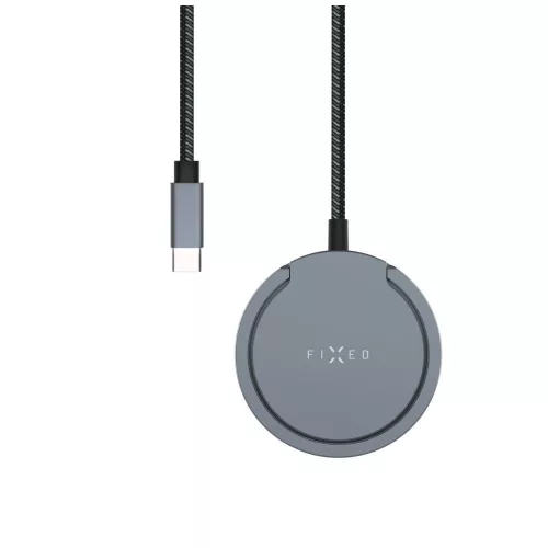 FIXED MagPad Qi2 vezeték nélküli töltő, MagSafe támogatás szürke