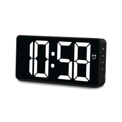   Hama Bali Digital Alarm Clock with Temperature Display Night Mode Black