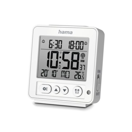 Hama Rhodes Digital Radio Alarm Clock LCD White