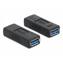   DeLock USB 3.0 Adapter Type-A female to Type-A female (crossed) Black