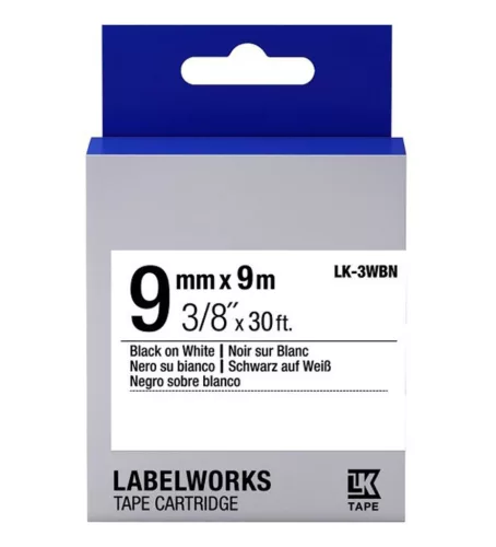 Epson LK-3WBN címkeszalag (9mm) Black on White - 9m