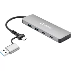 Sandberg 4-portos USB3.0 HUB Silver