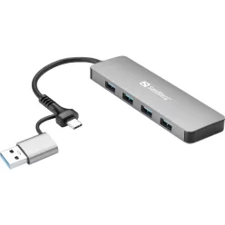 Sandberg 4-portos USB3.0 HUB Silver