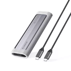   Orico AXM2S-G2 10Gbps M.2 NVMe & NGFF SSD Enclosure with Protective Silicone Case Grey