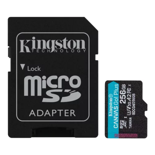 Kingston 256GB microSDXC Canvas Go Plus Gen4 Class 10 UHS-I U3 + adaper