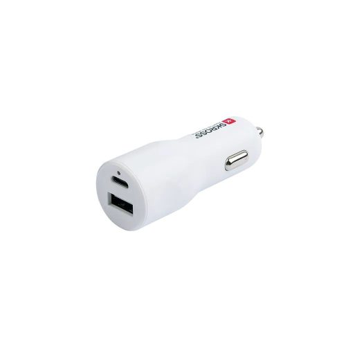 SKROSS 1xUSB-A 1xUSB-C PD 20W autós töltő White