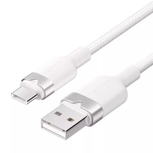 Vention USB 2.0 A Male to C Male 3A Aluminum Alloy Type cable 1m White