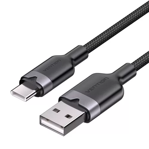 Vention USB 2.0 A Male to C Male 3A Aluminum Alloy Type cable 1m Black