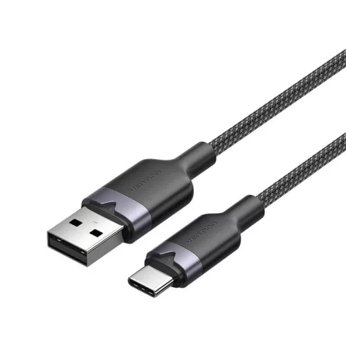 Vention USB 2.0 A Male to C Male 3A Aluminum Alloy Type cable 2m Black
