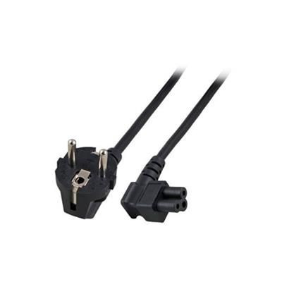 ACT Powercord mains connector Schuko CEE 7/7 male (angled) - C5 (angled) IEC 5m Black