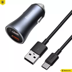 Baseus Golden Contactor Pro 40W Car Charger Grey