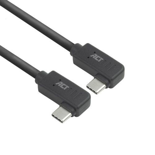 ACT USB 3.0 60W USB Type-C (left/right angled) to USB Type-C (left/right angled) Cable 0,5m Black