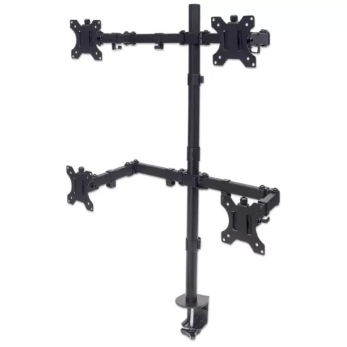 Manhattan Universal Four Monitor Mount with Double-Link Swing Arms