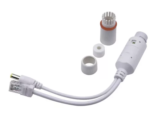 Nestron 12V PoE splitter, PoE bemenet / 12VDC+10/100 Ethernet kimenet; max. 30W; IP67