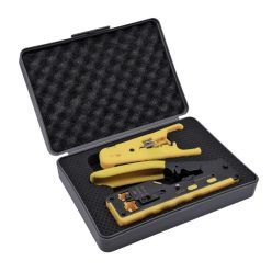   Nestron Moduláris krimpelő fogó átfűzhető csatlakozókhoz + kábel csupaszító szerszám, dobozban