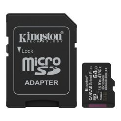   Kingston 64GB microSDXC Canvas Select Plus Gen3 Class 10 UHS-1 A1 V10 + adapterrel