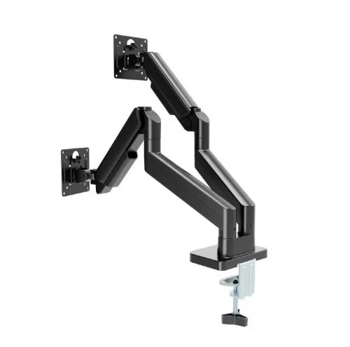 Gembird Desk mounted adjustable double monitor arm 17"-32" Black
