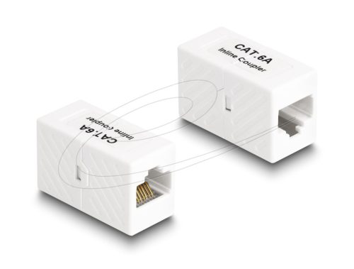 DeLock Adapter RJ45 jack to RJ45 jack Cat.6A UTP White