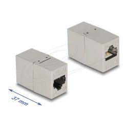 DeLock Adapter RJ45 jack to RJ45 jack Cat.6A metal