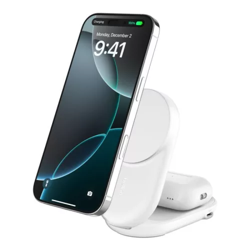 Belkin UltraCharge 25W Qi2 magnetic 2-in-1 Charger White