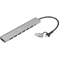 Sandberg 7-portos USB3.0 HUB Silver