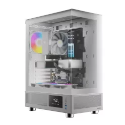 Gamdias Atlas E1 ARGB Tempered Glass White