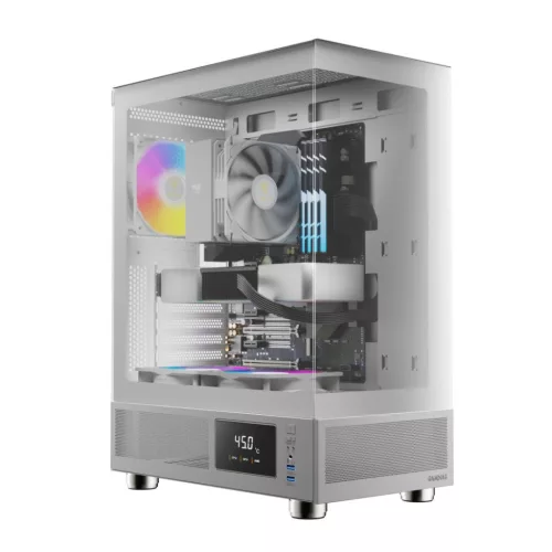 Gamdias Atlas E1 ARGB Tempered Glass White