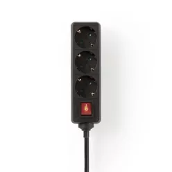 Nedis Hálózati Elosztó Kapcsolóval 3DIN 1,5m Black