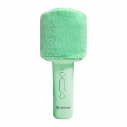   Denver KMS-30RO Bluetooth Karaoke Microphone Speaker with fluffy top Green