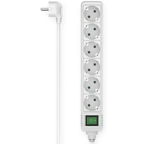 Hama Hálózati Elosztó Kapcsolóval 6DIN 3m White