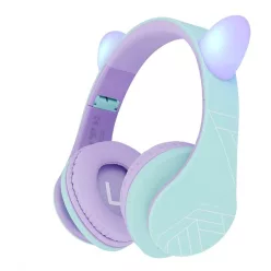 PowerLocus P2Kids Bluetooth Headset Teal/Purple Ears