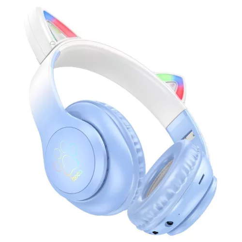 Hoco W42 Cat Wireless Bluetooth Headset Blue