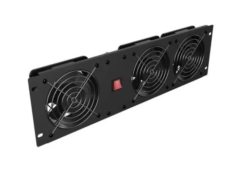 Lanberg Vertical Ventilation Panel 19" 3U for rack three fans 230V Black