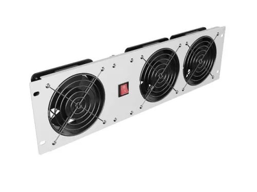 Lanberg Vertical Ventilation Panel 19" 3U for rack three fans 230V Grey