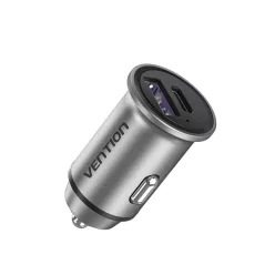 Vention Car charger USB-A+C 2port 30W Grey