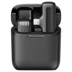   Ulanzi J11 vezeték nélküli Lavalier mikrofon 1 mikrofon és 1 vevő lighting csatlakozás Black