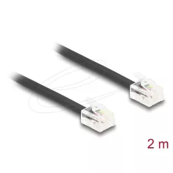 DeLock Telephone Cable RJ11 plug to RJ11 plug 2m Black