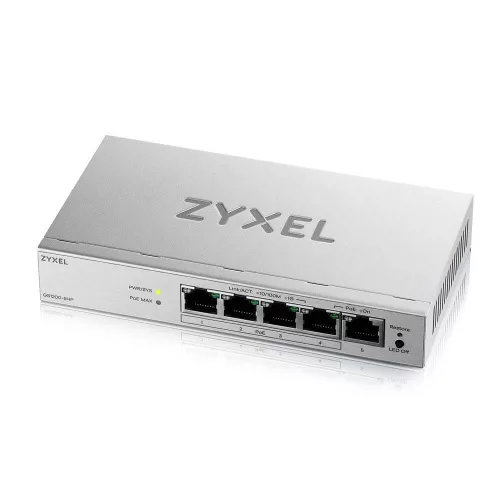 ZyXEL GS1200-5HPV3 5port Gigabit LAN (68W) PoE web menedzselhető asztali switch