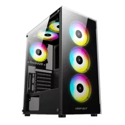 Keep Out XC-210 GLASS RGB Tempered Glass Black