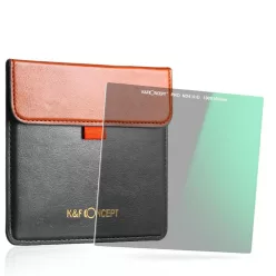   K&F Concept 100*100*2 mm, Nano-X négyzet alakú lapszűrő, ND4, vízálló, karcálló, zöld bevonatú + tok