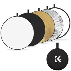   K&F Concept 5in1 derítőlap, reflektor, 110cm (fehér, fekete, arany, ezüst, transparens) + hordtáska