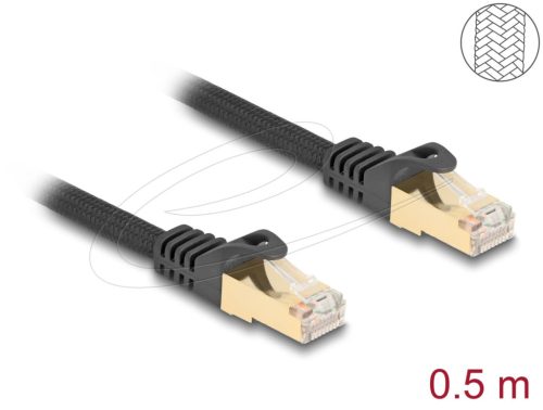 DeLock CAT6A S-FTP Patch Cable 0,5m Black