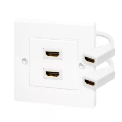  Logilink HDMI wall plate 2-port with 2x HDMI-A cable F/F 4K/30 Hz White