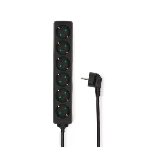 Nedis Hálózati Elosztó 6DIN 3m Black